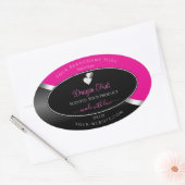 Coeurs d'argent chaud rose noir Wavy Étiquettes de (Enveloppe)