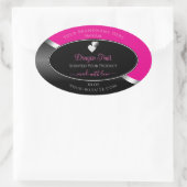 Coeurs d'argent chaud rose noir Wavy Étiquettes de (Sac)