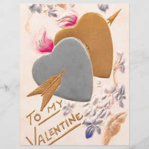 Coeurs d'argent et d'or Papier à papier pour la Sa