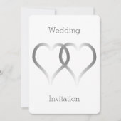 Coeurs d'argent faire-part de mariage (Devant)