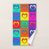 Coeurs d'art pop (Serviette à main)