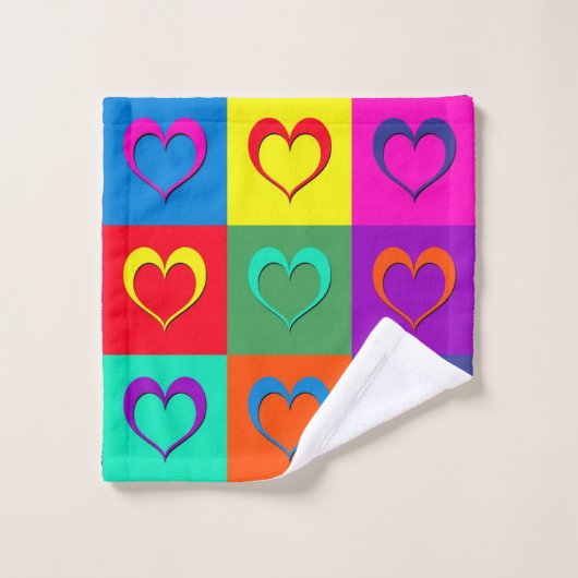 Coeurs d'art pop (Gant de toilette)