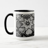 Coeurs d'art populaire noir et blanc Mug (Gauche)