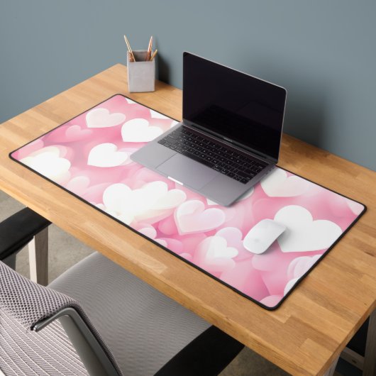 Coeurs De Bokeh Rose Et Blanc (Bureau 2)