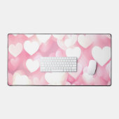 Coeurs De Bokeh Rose Et Blanc (Clavier et souris)
