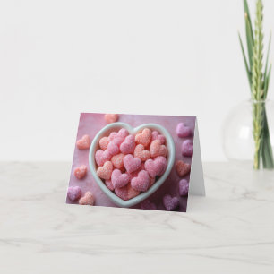 Cœurs de bonbon sucre rose carte de vœux de la Sai