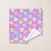 Cœurs de bonbons classiques de la Saint-Valentin (Gant de toilette)