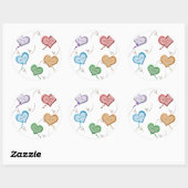 Coeurs de bonbons Stickers Saint-Valentin (Feuille)