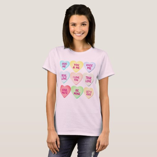 Coeurs de bonbons TShirt : tenue de Saint Valentin (Devant entier)