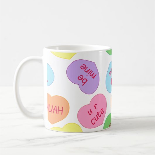 Coeurs de bonbons Valentines Mug (Gauche)