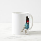 Coeurs de Bulldog Français mignon Aimer Mug Bleu (Devant droit)