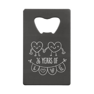 Coeurs de calèche-cadeaux du 26e anniversaire