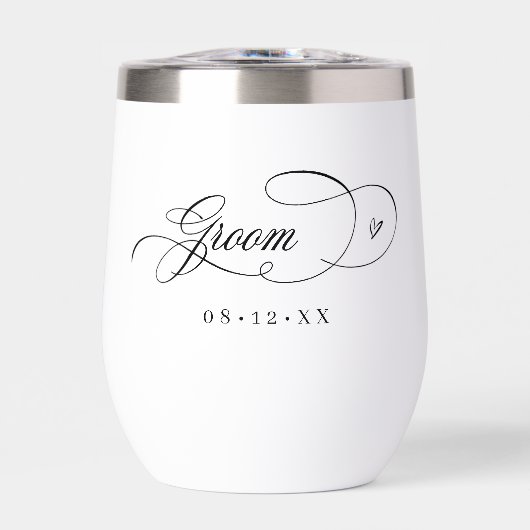 Coeurs de calligraphie ornée Groom Black ID1025 (Avant)