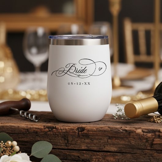 Coeurs de calligraphie ornée Mariée Noir ID1025