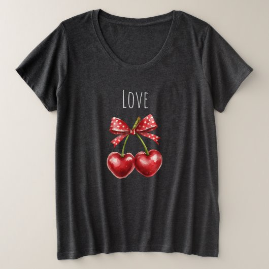 Cœurs de Cerise à Ruban Rouge Amour (Design devant)