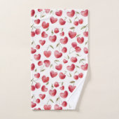 Cœurs de Cerise Rouge (Serviette à main)