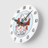 Cœurs de chaton blanc horloges (Angle)