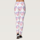 Coeurs de coeur Dessin Leggings personnalisés (Dos)