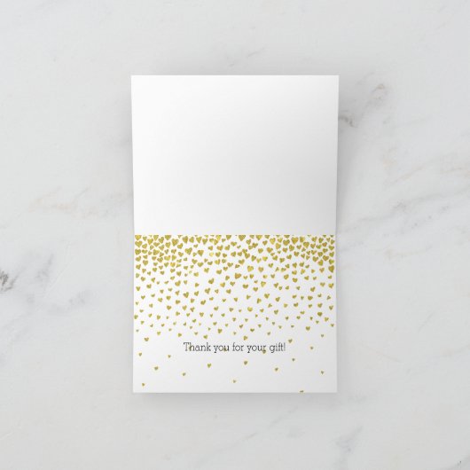 Cœurs de confettis dorés Merci (Intérieur)