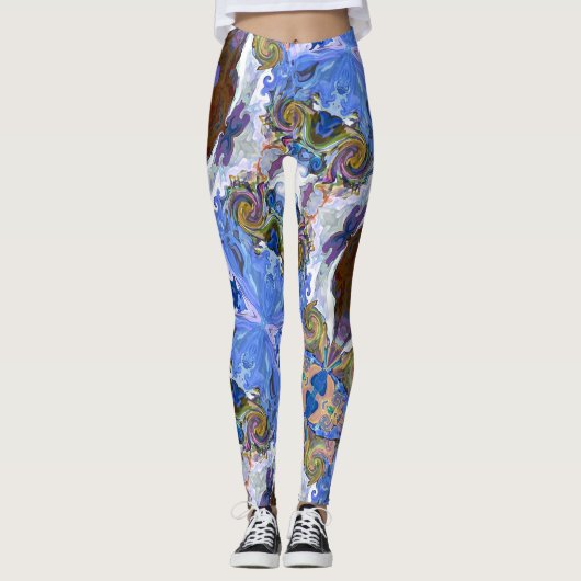 Cœurs de conte de fées Leggings Bleus (Devant)