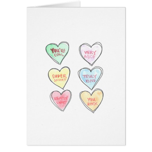 Coeurs de conversation Carte de voeux de la Saint- (Devant)