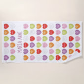 Coeurs de conversation Serviette de plage personna (Devant)