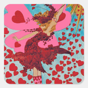 Coeurs de fée CHANGER DE COULEUR ~ Stickers Carrés