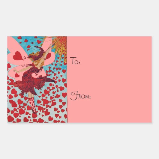 Coeurs de fée CHANGER DE COULEUR ~ Stickers Carrés (Devant)
