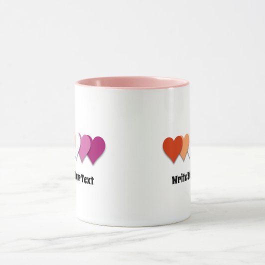 Coeurs de fierté lesbienne Mug (Centre)