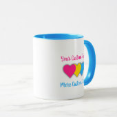 Coeurs de fierté transexuelle mug (Devant droit)