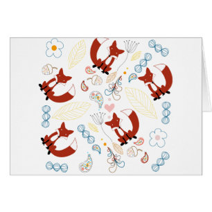 Coeurs de Fox mignonne tirant à la main en bleu ja