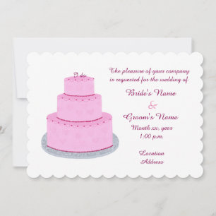 Coeurs de gâteaux roses Invitations de mariage per