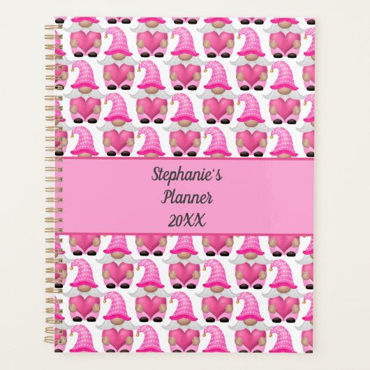 Cœurs de gnomes roses Bois scandinave Mignon (Devant)