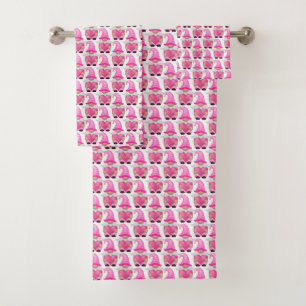 Cœurs de gnomes roses Forêt scandinave Mignon