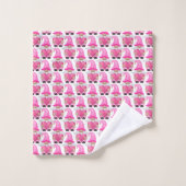 Cœurs de gnomes roses Forêt scandinave Mignon (Gant de toilette)