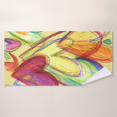 Coeurs de guérison Jaune Serviette d'art (Serviette de bain)