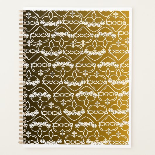 Coeurs de Jésus et Marie Motif noir et or (Devant)