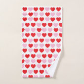 Coeurs de la fête des Valentines rouges et roses (Serviette à main)