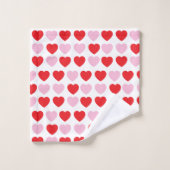 Coeurs de la fête des Valentines rouges et roses (Gant de toilette)