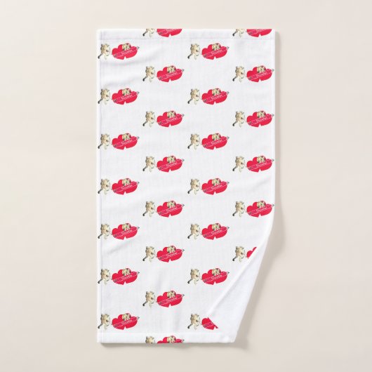 Cœurs de la Saint-Valentin Cupidon (Serviette à main)