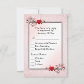 Cœurs de la Saint-Valentin RSVP avec choix de menu (Dos)