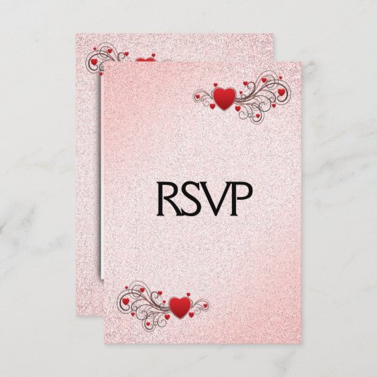 Cœurs de la Saint-Valentin RSVP avec choix de menu (Devant / Derrière)