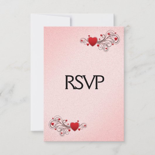 Cœurs de la Saint-Valentin RSVP avec choix de menu (Devant)