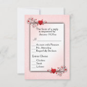 Cœurs de la Saint-Valentin RSVP avec choix de menu (Dos)