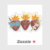 Coeurs de la Sainte Famille - Sticker en vinyle (Feuille)