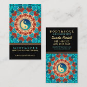 Coeurs de la Terre Mandala Yin Yang Cartes de visi (Devant / Derrière)