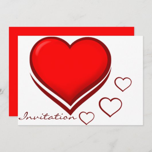 Coeurs de l'amour_ Invitations (Devant / Derrière)