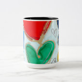 Coeurs de Lovitude dans Mug Café Bleu (Centre)