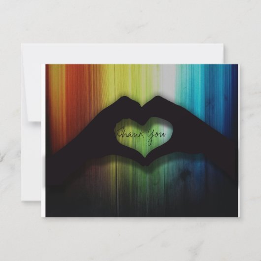Coeurs de main de Merci avec du bois d'arc-en-ciel (Devant)