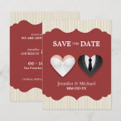 Cœurs de mariage - Invitation drôle pour sauvegard (Devant / Derrière)